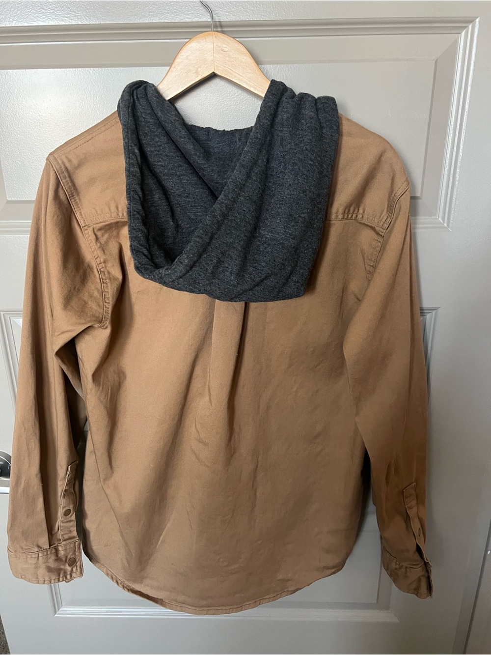 Tony Hawk Tan Work Jacket with Gray Hood - Picture 3 of 5